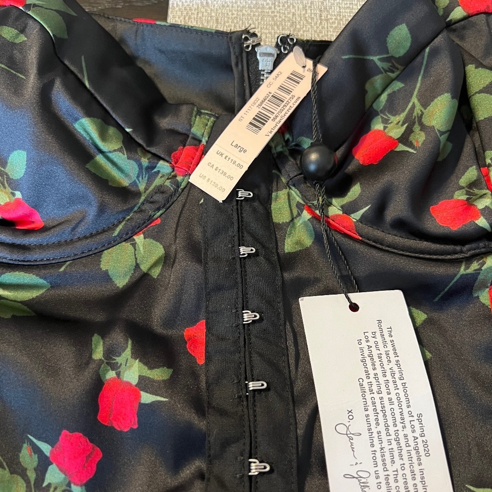 Victoria secret red rose corset dress